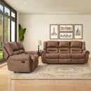 Bonzy Home Manual Recliner Sofa Living Room Furniture Set, Manual Recliner Chair Adjustable Backrest, Manual Loveseat and 3 Seat Recliner Sofa Couch Set for Living Room