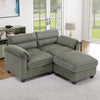 Bonzy Home Modern Loveseat with Ottoman Modular Sectional Sofa Couches for Living Room Entertaining Guests or Relaxing Alone for Small Spaces Apartment Green