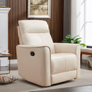 Bonzy Home Leather Swivel Recliner, 360 Degree Swivel Chair for Living Room, Bedroom and Office,White