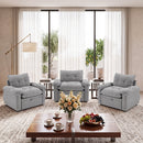 Bonzy Home Set of 3 3-in-1 Pull Out Sofa Bed Chairs, Soft Fabric Convertible Recliners with Side Storage,Gray