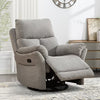 Bonzy Home Swivel Rocker Recliner Chairs for Living Room Overstuffed Breathable Manual Reclining Chair Modern Sofa Smoky Grey