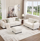 Bonzy Home Living Room Furniture Sets Loveseat with Ottoman Modular Sectional Sofa Couches Oat