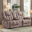 Ebello Power Lift Recliner Loveseat, Electric 2-Seater Reclining Sofa with Storage Console, Hidden Cup Holders, USB & Type-C for Living Room, Light Brown