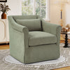 Bonzy Home 360° Swivel Accent Chair, Upholstered Fabric Leisure Armchair with Removable Cushions, Green