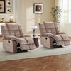 Bonzy Home Recliner Chairs Set of 2 for Living Room Manual Reclining Chair Single Sofa for Bedroom, Camel