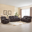 Bonzy Home Faux Leather Recliner Sofa Set – Manual Recliner Chair, Loveseat & 3‑Seat Reclining Sofa Couch for Living Room & Meeting Room