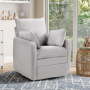 Bonzy Home Manual 360° Swivel Glider Rocker Recliner Chair with Side Pockets & Armrest Bags, Gray