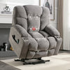 Bonzy Home Oversized Power Lift Recliner,Elderly Lift Chair with Heat Therapy and Massage Function,Remote Control,Side Pocket,Living Room Camel