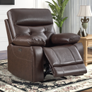 Bonzy Home Genuine Leather Power Recliner Chair, Modern Single‑Seat Recliner Sofa Chair with Adjustable Backrest, USB & Type-C Ports, Cup Holders & Hidden Storage, Espresso Brown