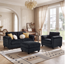 Bonzy Home Sectional Sofa Living Room Furniture Sets Small Sofa Sets for Small Spaces Charcoal