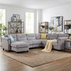 Bonzy Home Modular Plush Convertible Sectional Sofa with Ottoman, Gray