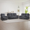 Bonzy Home Power Reclining Sofa Set — Fabric Electric Recliner Chair, Loveseat and 3 Seater Sofa Couch with Cup Holders, Charging Ports & Hidden Storage, 6 Seats, Grey