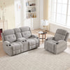 Bonzy Home Manual Recliner Sofa Set – Fabric Reclining Living Room Furniture with Single Recliner Chair & Loveseat Recliner Sofa