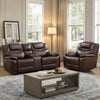 Bonzy Home Genuine Leather Manual Reclining Furniture Set – Comfortable Recliner Chair & Loveseat Sofa Combo for Living Room & Office