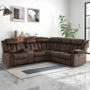 Bonzy Home Modern Manual Reclining with Center Console with Hidden Storage, Living Room Furniture Set, Fabric Symmetrical Couch with 2 Cup Holders for Living Room