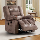 Bonzy Home Recliner Chairs with Massage and Heat Overstuffed Fabric Metal Frame Manual Reclining Chair