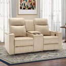 Bonzy Home Electric Power Recliner Sofa Set With Cup Holders, PU Leather 3 Seats, Living Room Furniture Set, Hidden Arm Storage