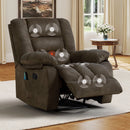 Bonzy Home Recliner Chairs with Massage and Heat Overstuffed Fabric Metal frame Manual Reclining Chair Sofa for Living Room