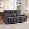 Bonzy Home 3-Seat Manual Reclining Sofa — Fabric Couch with Dual Manual Recliners for Living Room & Meeting Room