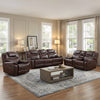 Bonzy Home Genuine Leather Manual Reclining Furniture Set – Includes Recliner Chair, Loveseat & 3-Seat Sofa for Living Room