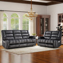 Ebello 3-Seater Manual Recliner Sofa,2+3 Pieces Overstuffed Fabric Reclining Couch with Removable Console Featuring Cup Holders for Living Room and Home Theater(Dark Gray,Loveseat+Sofa)