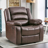 Bonzy Home Recliner Comfortable Arms and Back Faux Leather Single Reclining Modern Chair Sofa for Living Room Bedroom, Brown