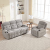 Bonzy Home Manual Recliner Sofa Set – Fabric Reclining Living Room Furniture with Recliner Chair & 3-Seat Sofa