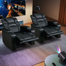 Bonzy Home Electric Power Recliner Chair Set of 2 with USB Ports and Cup Holders, Home Theater Seating with LED Light Movie & Media Room Chairs