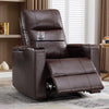Bonzy Home Electric Recliner for Living Room Home Theater Seating Leather Reclining Chair Sofa Furniture with Cup Holders USB Ports and Hidden Storage, Brown