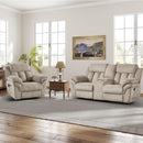 Bonzy Home Electric Power Lift Loveseat Recliner, Theater Seating with Console, Cup Holders & Storage, Camel