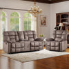 Bonzy Home Recliner Sofa Set — Single Manual Recliner & Loveseat with Hidden Storage & Cup Holders, Brown