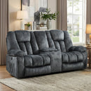 Ebello Power Lift Recliner Loveseat, Electric 2-Seater Reclining Sofa with Storage Console, Hidden Cup Holders, USB & Type-C for Living Room, Greenish Gray