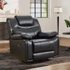 Bonzy Home Faux Leather Manual Recliner Chair, Modern Single‑Seat Reclining Sofa with Padded Armrests and Backrest for Living Room & Bedroom