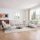 Bonzy Home Futon Sofa Bed, 3Piece Foldable Versatile Guest Couch with Cup Holders & USB Charging Port for Living Room,Beige