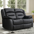 Black Faux Leather Power Recliner Loveseat