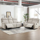 Bonzy Home Fabric Manual Recliner Sofa Set — Loveseat & 3-Seat Manual Reclining Sofa for Living Room
