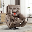 Bonzy Home Fabric Power Lift Recliner Chair with Massage, Heat Therapy, Hidden Cup Holders and Side Storage Pocket for Elderly Daily Home Use