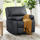 Bonzy Home Faux Leather Manual Recliner Chair, Contrast Stitching Reclining Sofa Chair for Living Room, Bedroom Furniture, Meeting Room, Black