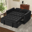 Bonzy Home Sofa Bed Loveseat Couch Versatile Velvet Sofa Pullout Bed Adjustable Backrest, Black