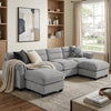 Bonzy Home Modular Sectional Sofa Couches for Living Room U-Shaped Sofa with Ottoman Gray