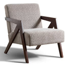 Bonzy Home Modern Accent Chair – Small Plaid Fabric Armchair for Living Room, Bedroom, Office, 300lbs (Brown)