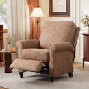 Bonzy Home Push Back Recliner Chair – Overstuffed Textured Fabric Wingback Recliner, Adjustable Manual Reclining Sofa for Living Room, Bedroom (Retro Brown), 330 lbs Capacity