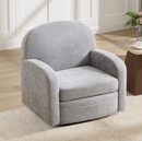 Bonzy Home 360° Swivel Accent Chair, Upholstered Chenille Barrel Armchair with Thick Cushion, Single Lounge Chair for Living Room Bedroom Study Office, Gray