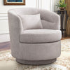 Bonzy Home 360° Swivel Barrel Accent Chair with Lumbar Pillow, Upholstered Fabric Club Chair for Living Room, Bedroom & Reading Room