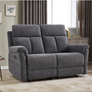 Bonzy Home Manual Reclining Sofa Set, Modern Loveseat Recliner Sofa for Adult with Adjustable Backrest, Couch Recliners for Living Room Furniture, Dark Gray