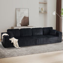 Bonzy Home Sectional Sofa Modern Modular Sofa Upholstered Couch Corduroy Fabric for Living Room Bedroom Black