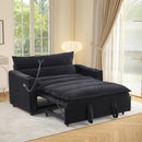 Ebello 3-in-1 Convertible Sleeper Sofa Chair Bed with Cup Holders & USB Ports - Space Saving Corduroy Futon Couch ,Adjustable Backrest, Easy Assembly(Black-H002)