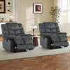 Bonzy Home Recliner Chairs Set of 2 for Living Room Manual Reclining Chair Single Sofa for Bedroom, Gray