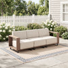 Bonzy Home Outdoor Wicker Sofa Set, Rattan Patio Conversation Sets - 3 Seater Wicker Sofa with Thick Cushions, for Backyard & Garden, Beige
