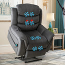 Bonzy Home Dual Motor Large Power Lift Recliner Chair for Elderly, Electric Recliner with Massage and Heat, Heavy Duty Reclining Chair, Lay Flat Sleeper for Living Room Bluish Gray